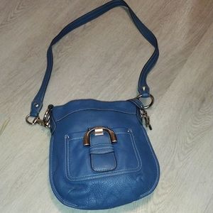 B. Makowsky blue leather crossbody bag new